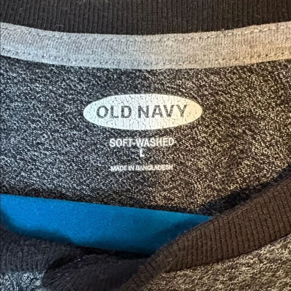 NWOT Old Navy Black and Gray Henley Shirt